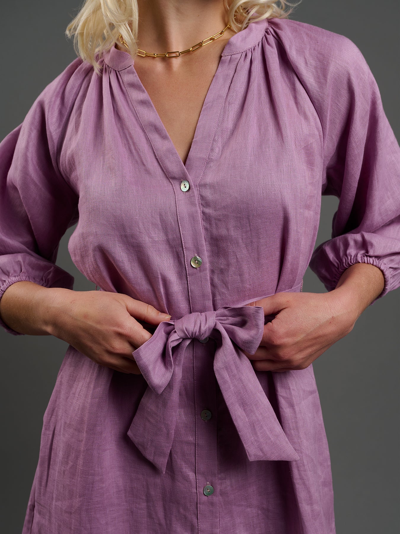 HENRIETTA dress Lilac - Lesley Evers - Dress - linen dress - new