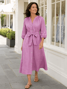 HENRIETTA dress Lilac - Lesley Evers-Dress-linen dress-new