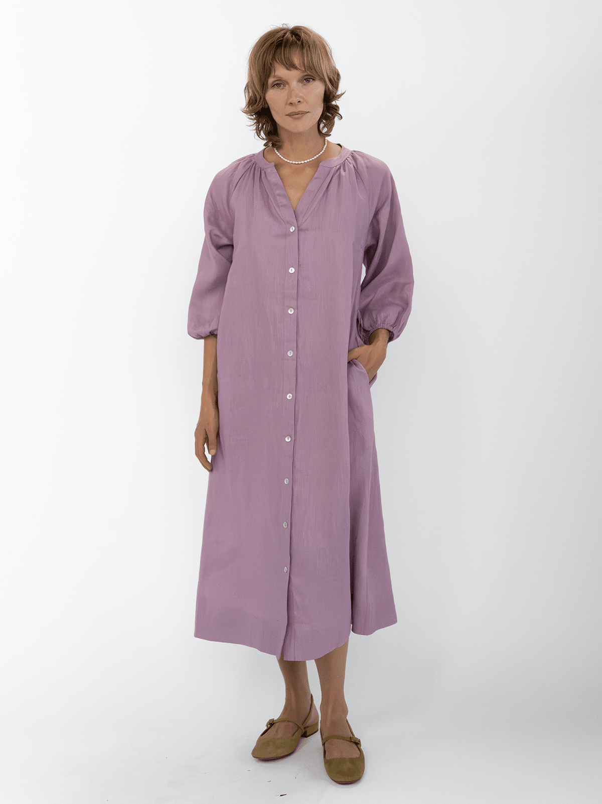 HENRIETTA dress Lilac - Lesley Evers-Dress-linen dress-new