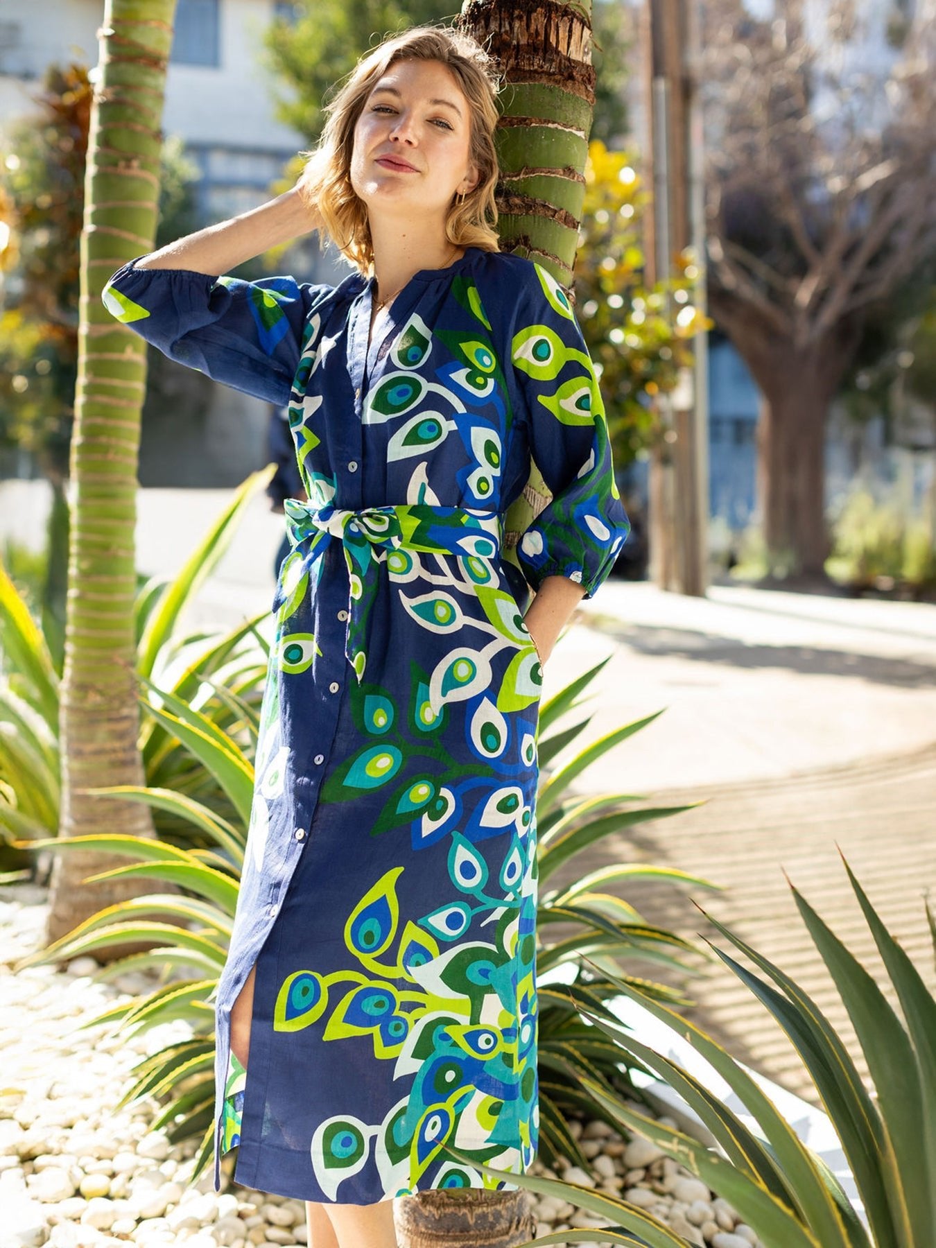 HENRIETTA dress Peacock Navy - Lesley Evers - 