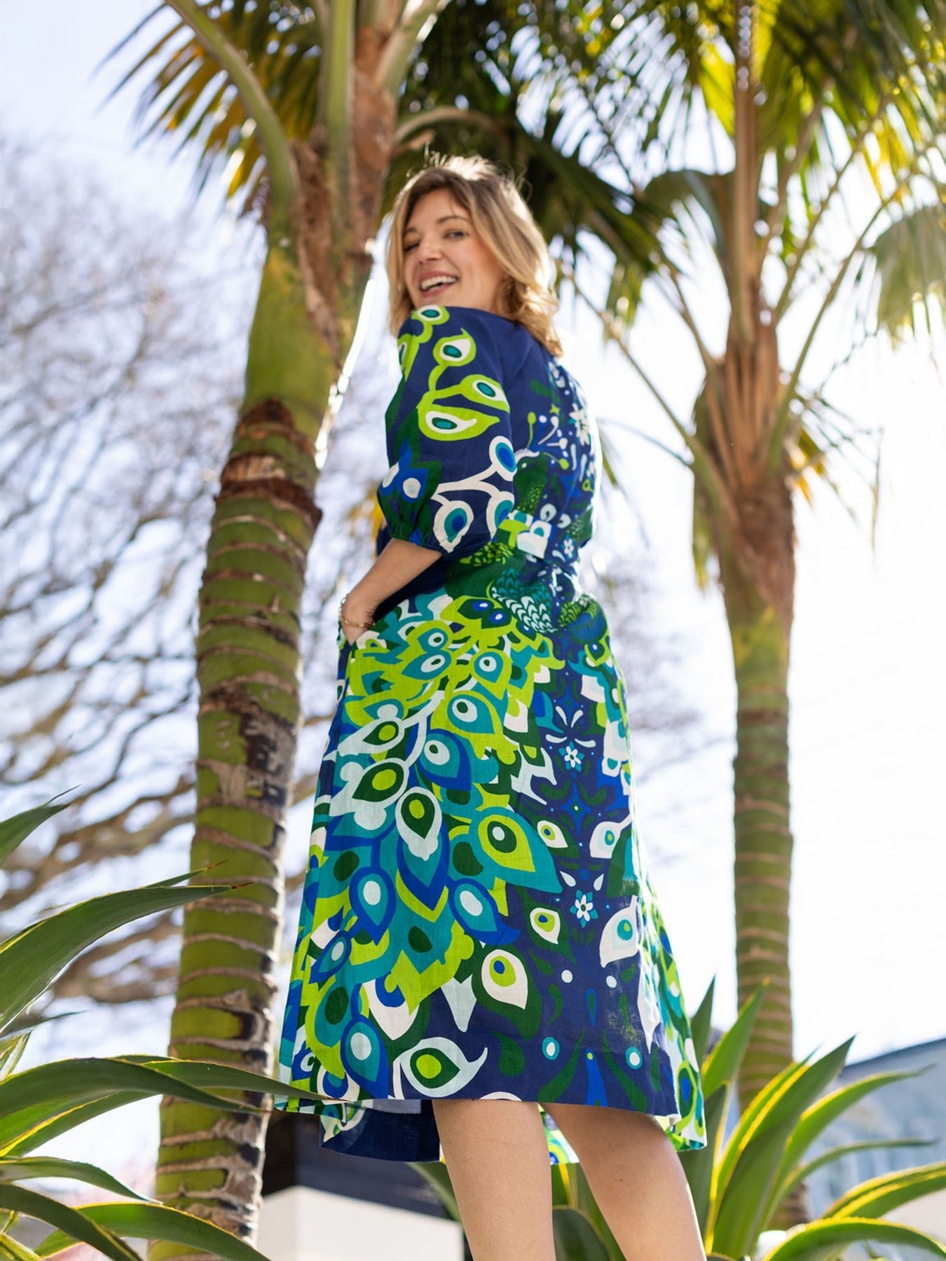 HENRIETTA dress Peacock Navy - Lesley Evers - 