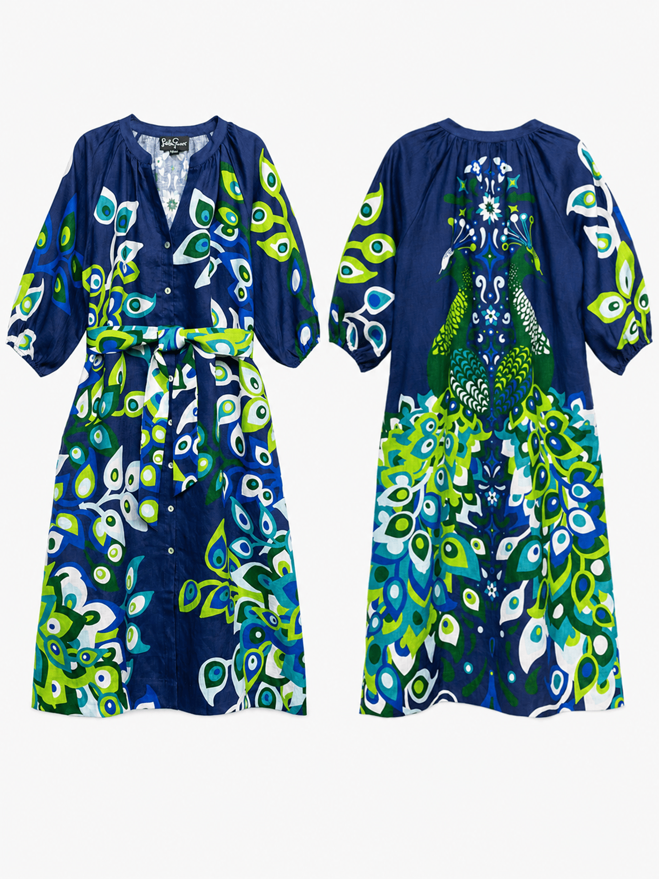 HENRIETTA dress Peacock Navy - Lesley Evers - 