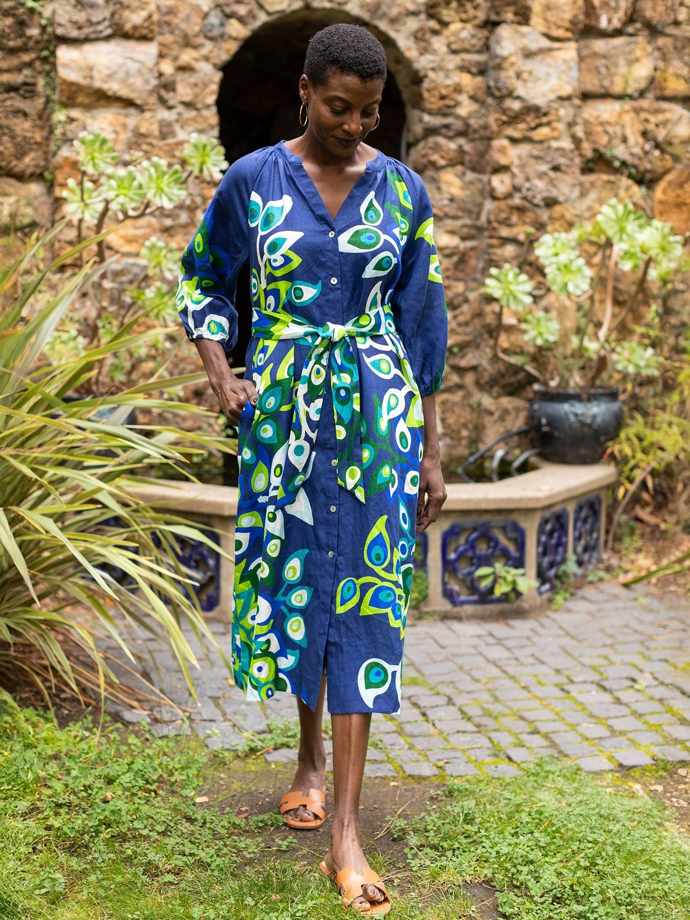 Henrietta Dress Peacock Navy - Lesley Evers - 