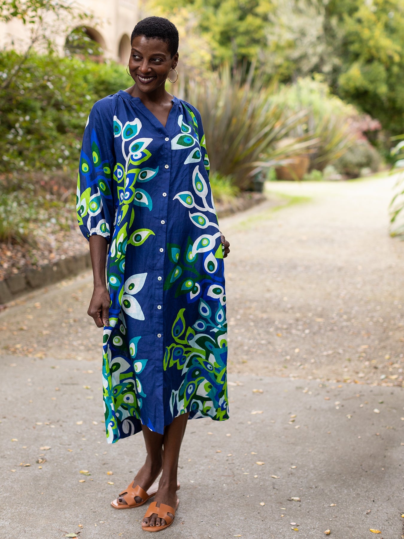 Henrietta Dress Peacock Navy - Lesley Evers - 