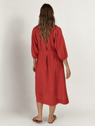 HENRIETTA dress Terra Cotta - Lesley Evers-Dress-linen dress-new