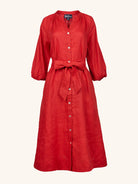 HENRIETTA dress Terra Cotta - Lesley Evers-Dress-linen dress-new
