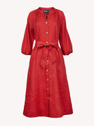HENRIETTA dress Terra Cotta - Lesley Evers-Dress-linen dress-new
