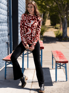 IDA tee Filigree Red - Lesley Evers - basics - ida - long sleeve