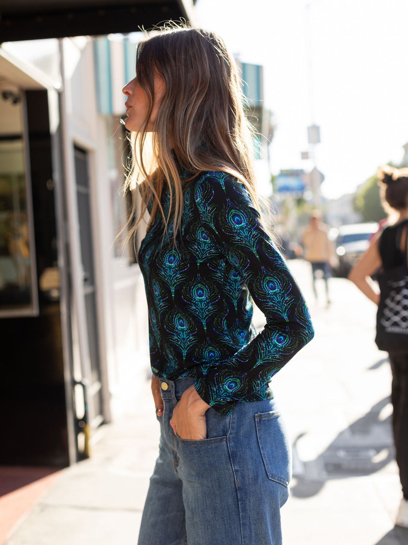 IDA tee Peacock Feather - Lesley Evers-basics-ida-long sleeve