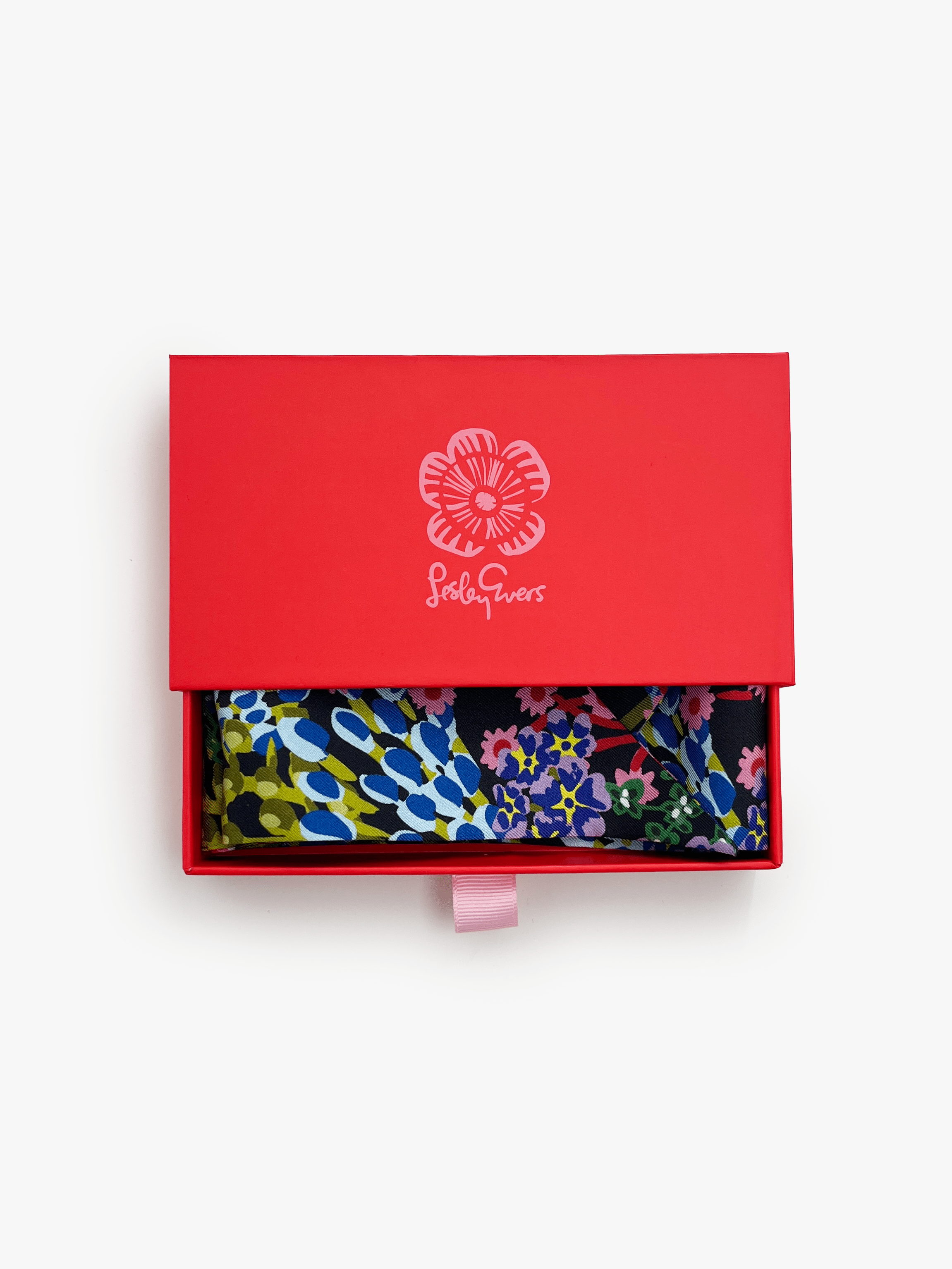 INES silk twilly scarf Spring Meadow - Lesley Evers - Accessories - cornice - cotton silk