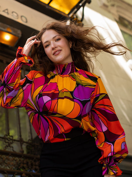 INGRID blouse Coronado Fuchsia – Lesley Evers