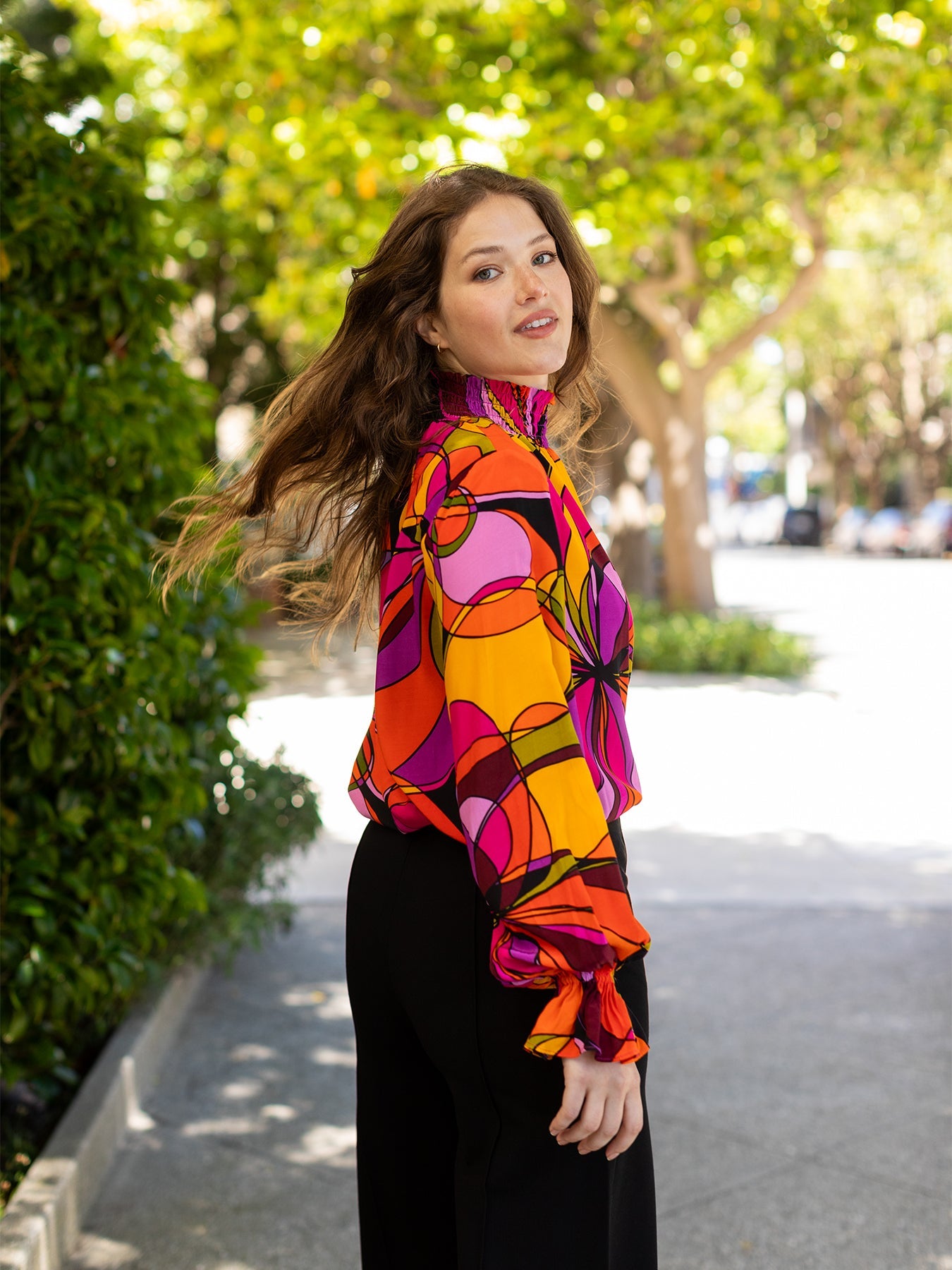 INGRID blouse Coronado Fuchsia – Lesley Evers