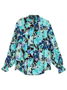 INGRID blouse Plum Blossom Blue - Lesley Evers - Shop - Shop/All Products - Shop/Separates