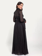ISADORA dress Black Velvet Dots - Lesley Evers-Dress-formal-gown