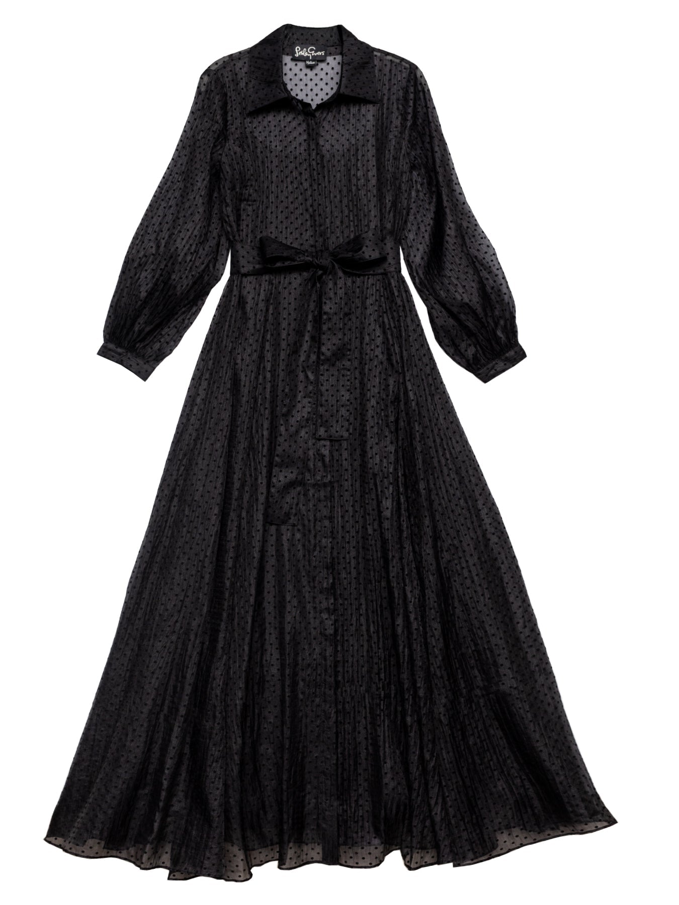 ISADORA dress Black Velvet Dots - Lesley Evers - Dress - formal - Shop