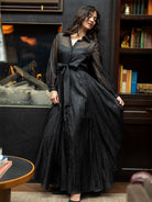 ISADORA dress Black Velvet Dots - Lesley Evers - Dress - formal - Shop