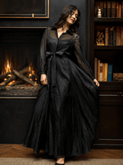 ISADORA dress Black Velvet Dots - Lesley Evers - Dress - formal - Shop