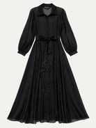 ISADORA dress Black Velvet Dots - Lesley Evers-Dress-formal-gown
