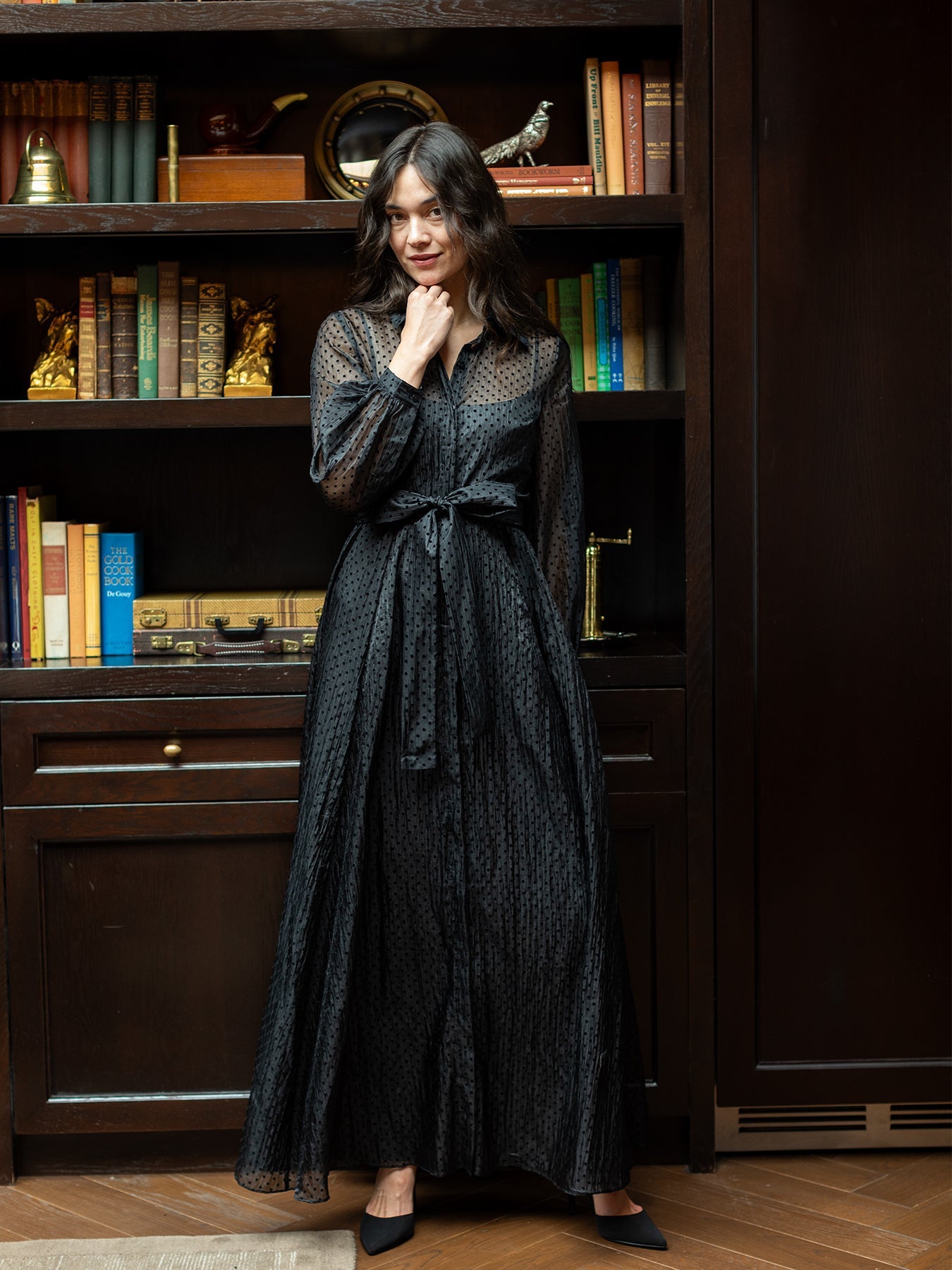 ISADORA dress Black Velvet Dots - Lesley Evers - Dress - formal - Shop