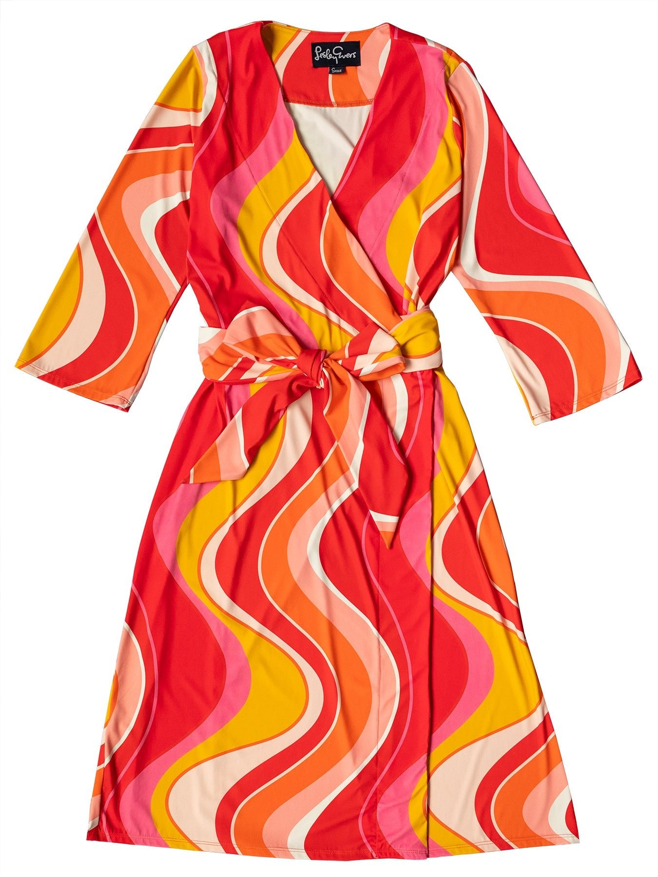 JACKIE wrap dress Pink Wave – Lesley Evers