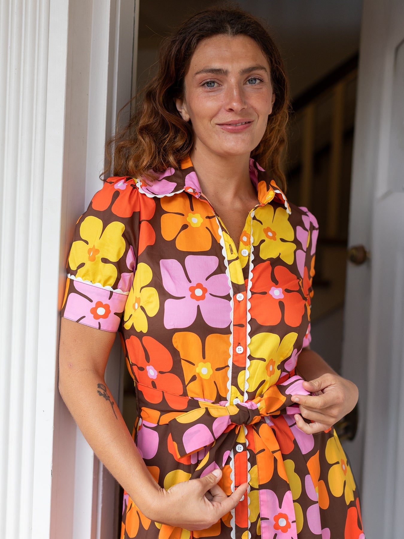 エステラケー Jane Belted Dress-Flower printed 限定カラー 【公式通販】