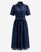 JANE dress Navy Eyelet - Lesley Evers - Dress - eyelet - eyelet dress