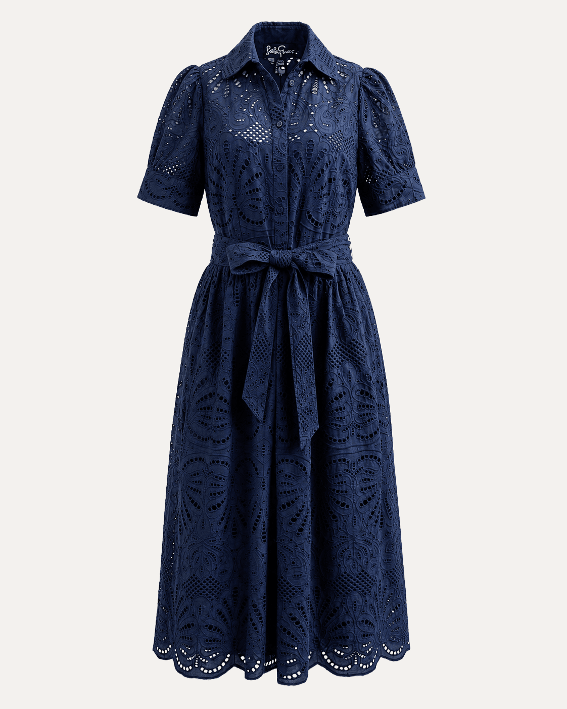 JANE dress Navy Eyelet - Lesley Evers-Dress-eyelet-eyelet dress