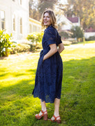 JANE dress Navy Eyelet - Lesley Evers - Dress - eyelet - eyelet dress