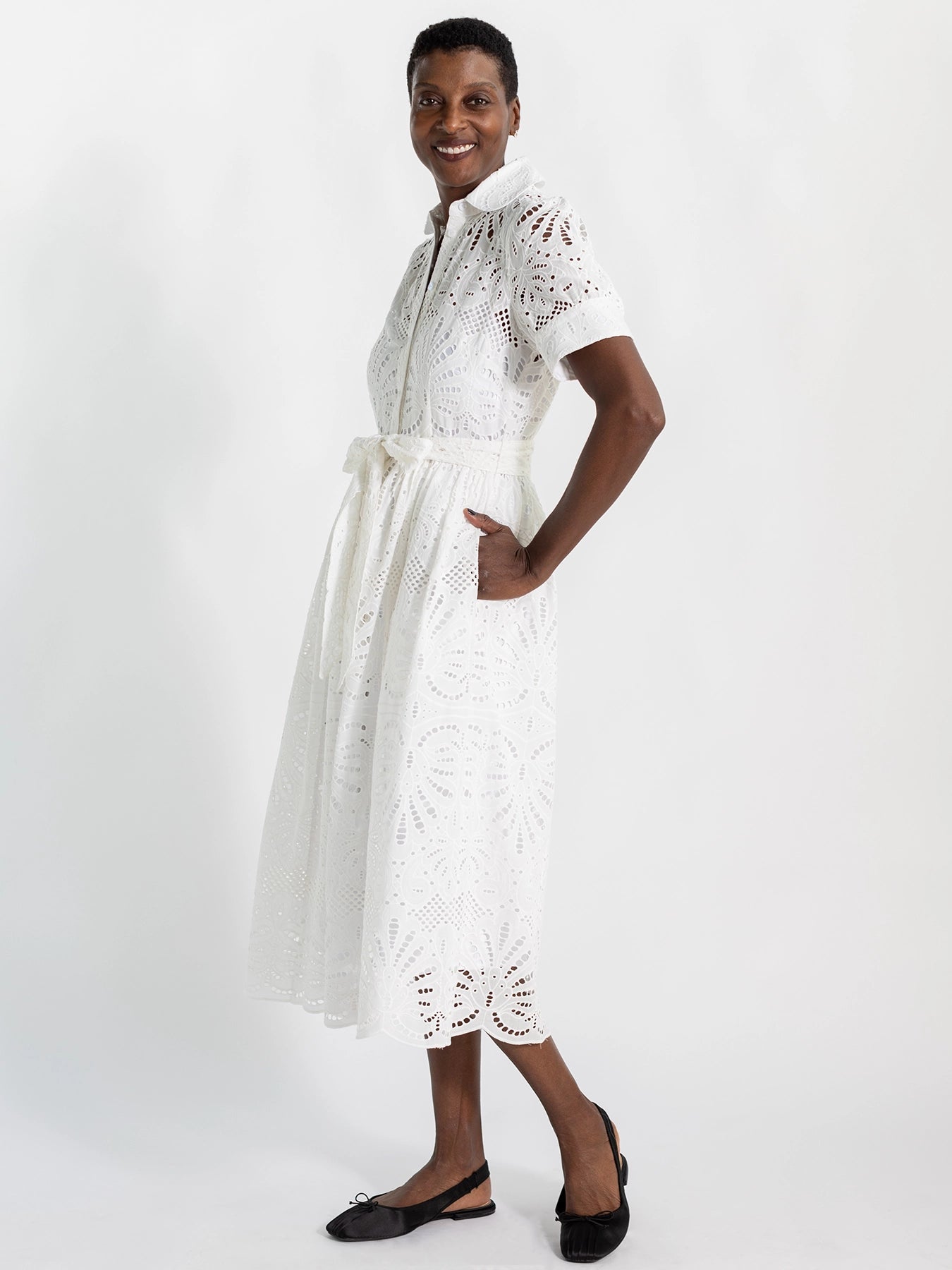 JANE dress White Eyelet - Lesley Evers - Dress - eyelet - eyelet dress