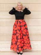 JASMINE maxi skirt Anemone Red - Lesley Evers - holiday - jasmine - maxi skirt