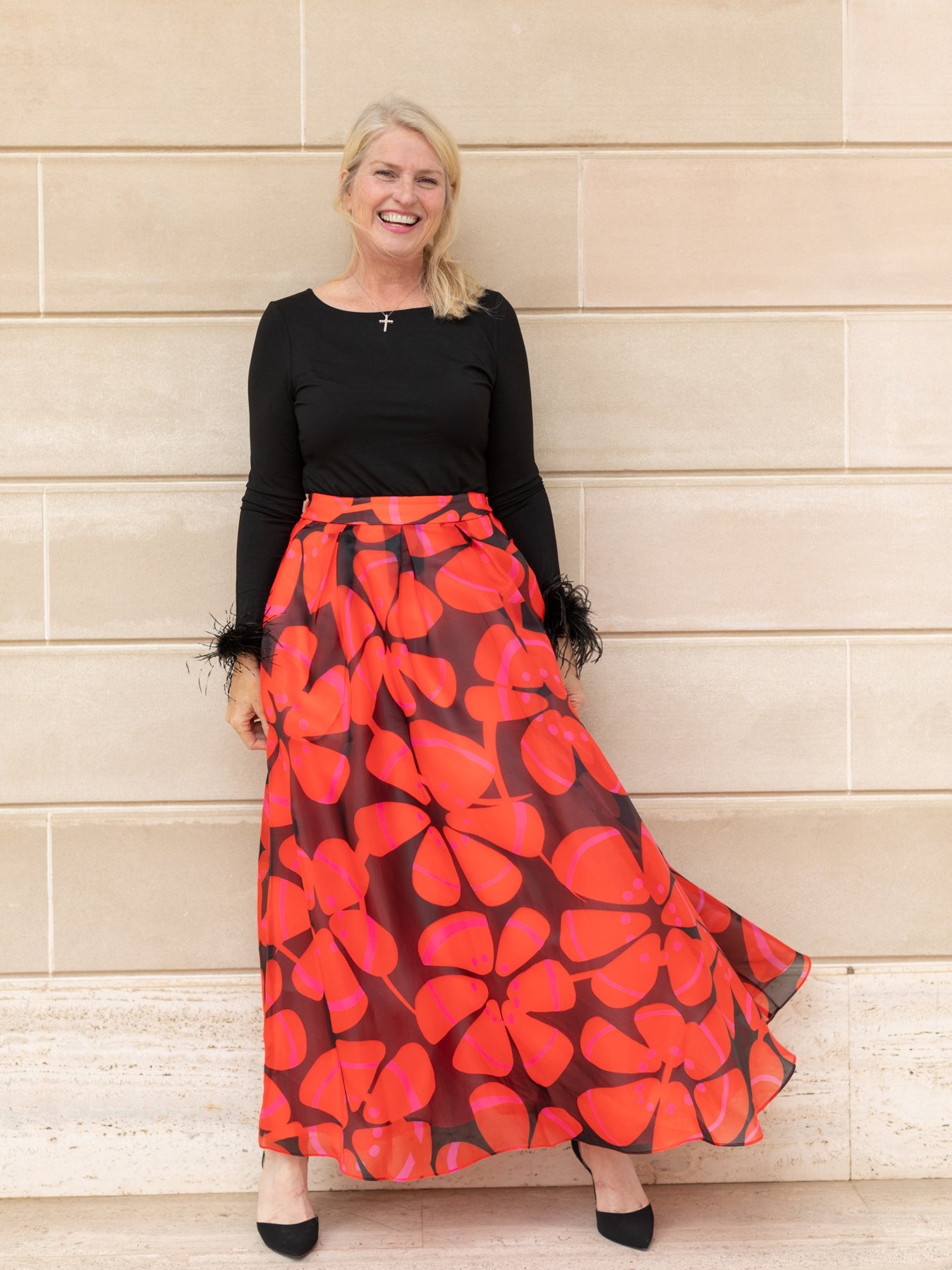 JASMINE maxi skirt Anemone Red – Lesley Evers