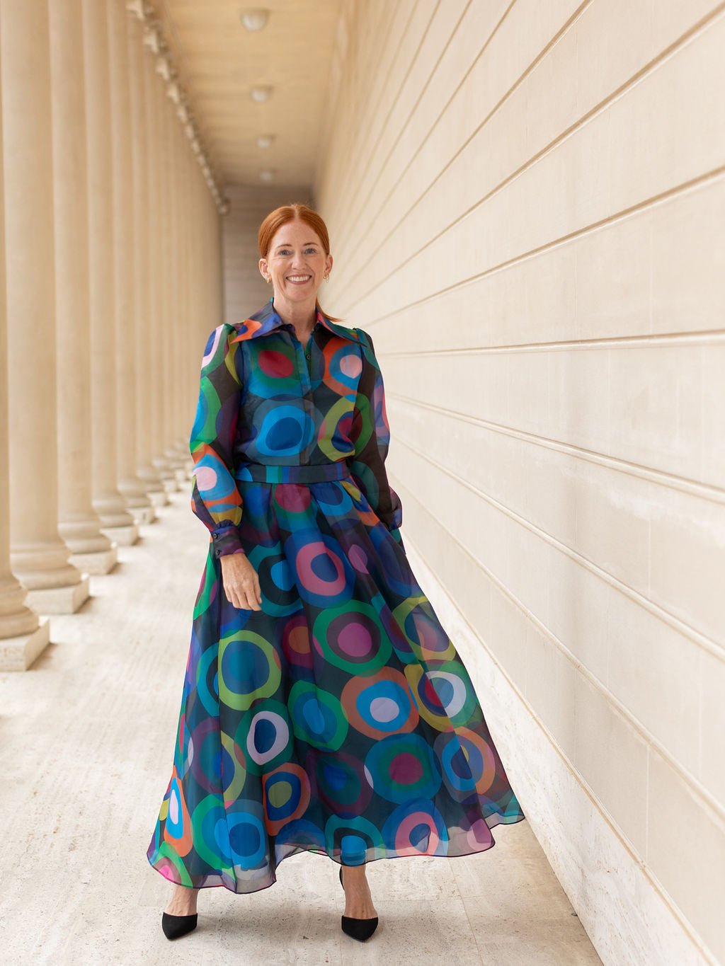 JASMINE maxi skirt Circles Navy – Lesley Evers