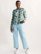 JEANETTE tee Asters Blue - Lesley Evers - Black - black and white - Shop