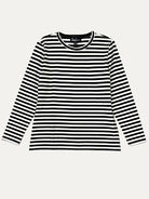 JEANETTE tee Black & Ivory Stripe - Lesley Evers-Black-black and white-Shop