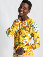 JEANETTE tee Flower Power Yellow - Lesley Evers - Black - black and white - Shop