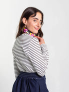 JEANETTE tee White & Black Stripe - Lesley Evers - Black - black and white - Shop