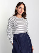 JEANETTE tee White & Black Stripe - Lesley Evers - Black - black and white - Shop