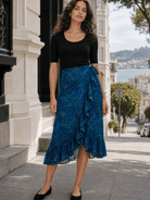 JENNY wrap skirt May Flowers Blue - Lesley Evers-may flowers-new-New Arrivals