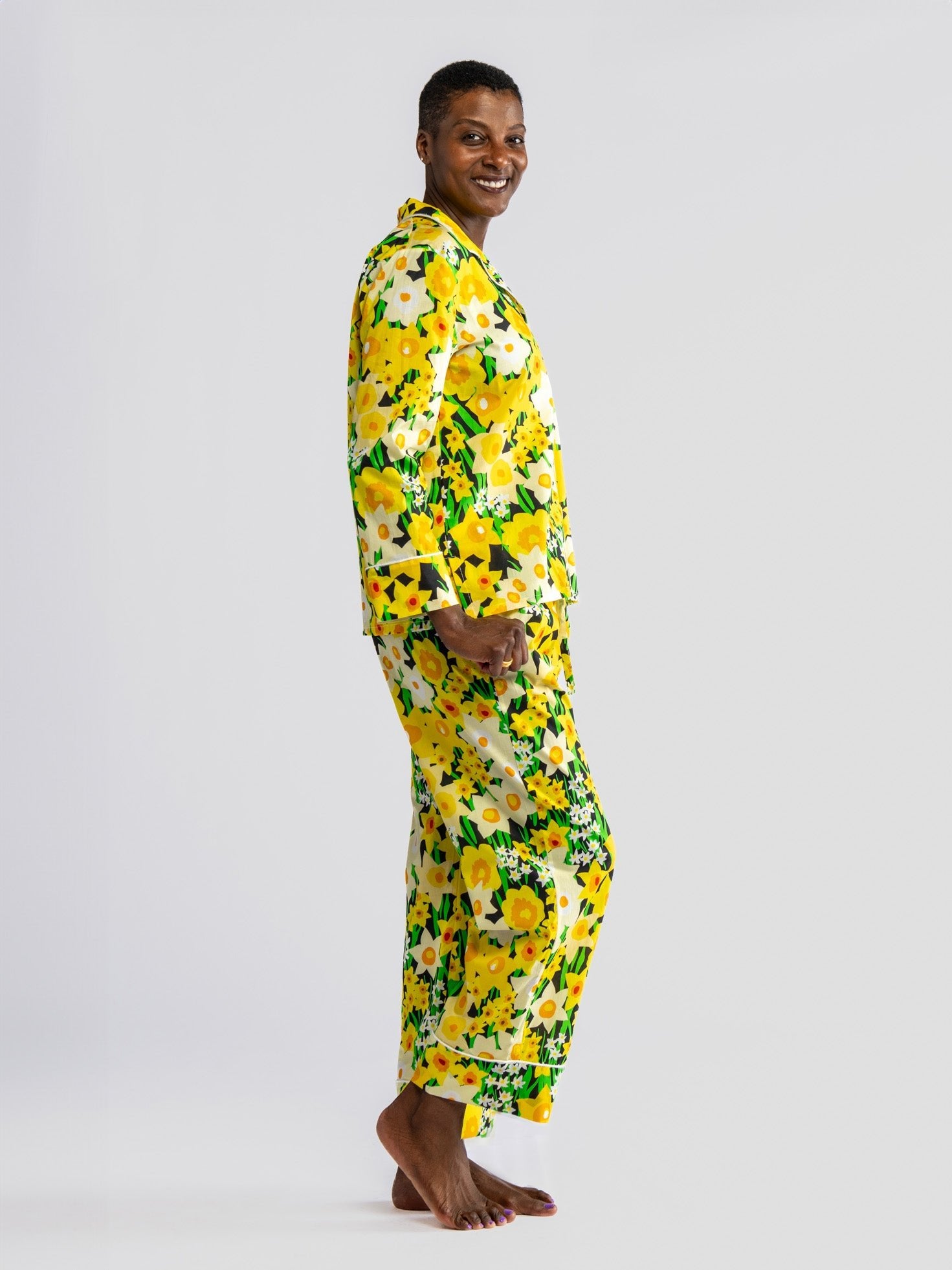 JOSEPHINE pajama set Daffodils - Lesley Evers - cotton PJs - daffodils - daffodils yellow