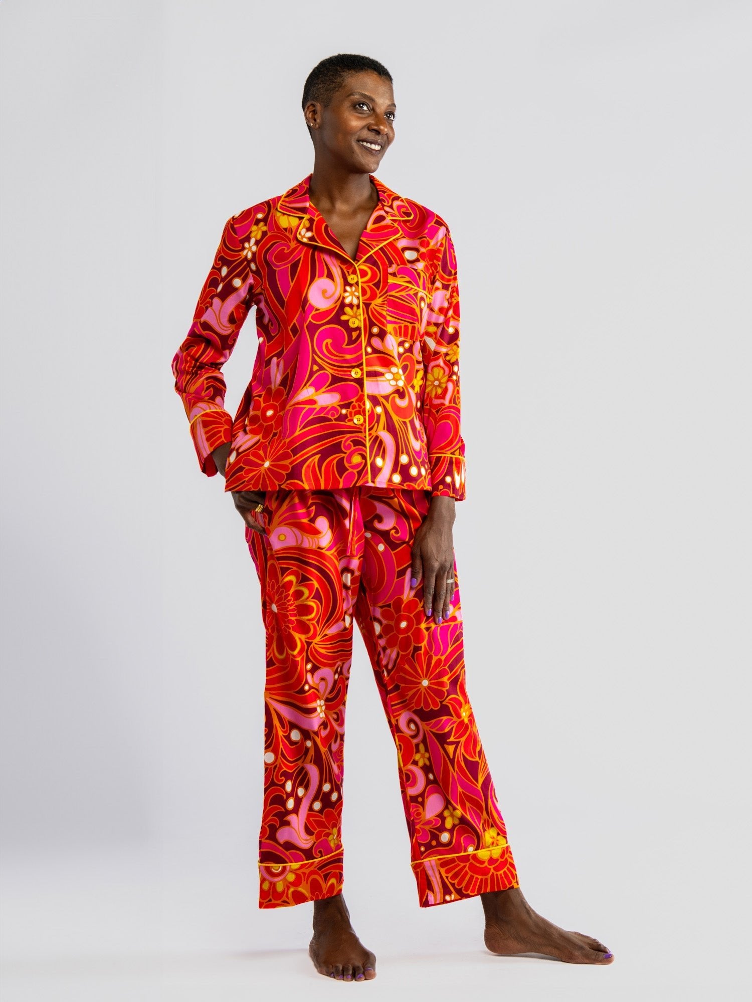 JOSEPHINE pajama set Flower Land Pink - Lesley Evers - cotton PJs - lounge - pajamas