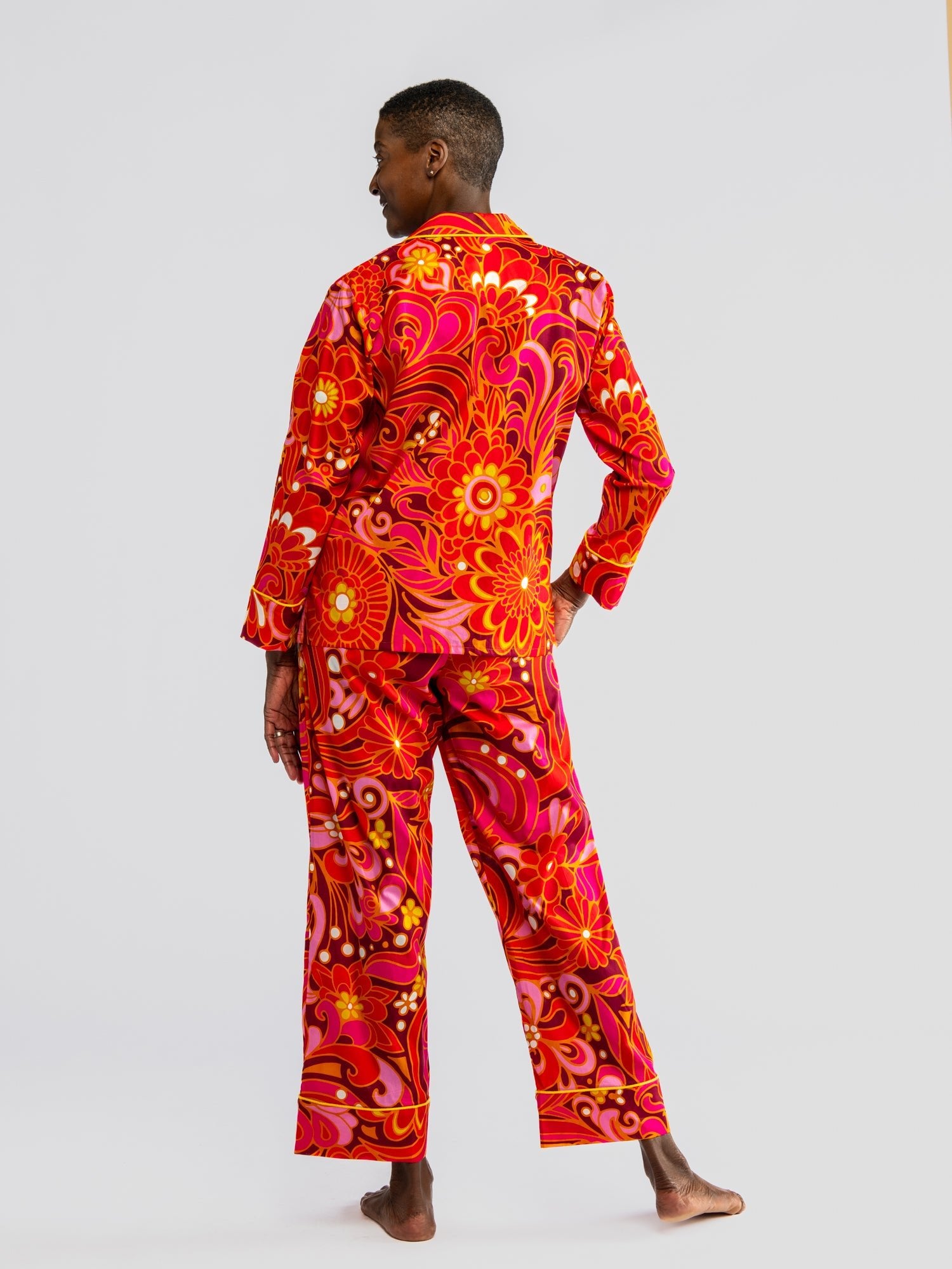 JOSEPHINE pajama set Flower Land Pink - Lesley Evers - cotton PJs - lounge - pajamas