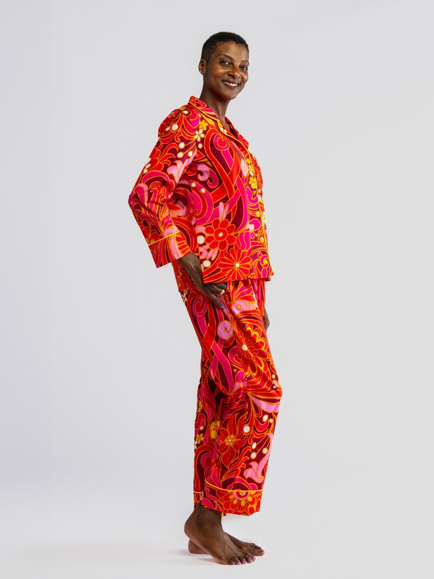 JOSEPHINE pajama set Flowerland Pink – Lesley Evers