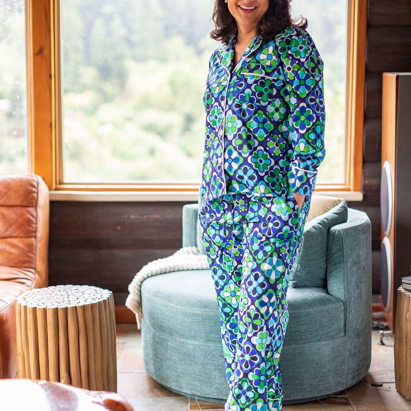 JOSEPHINE pajama set Jubilee Blue - Lesley Evers - cotton PJs - lounge - pajamas