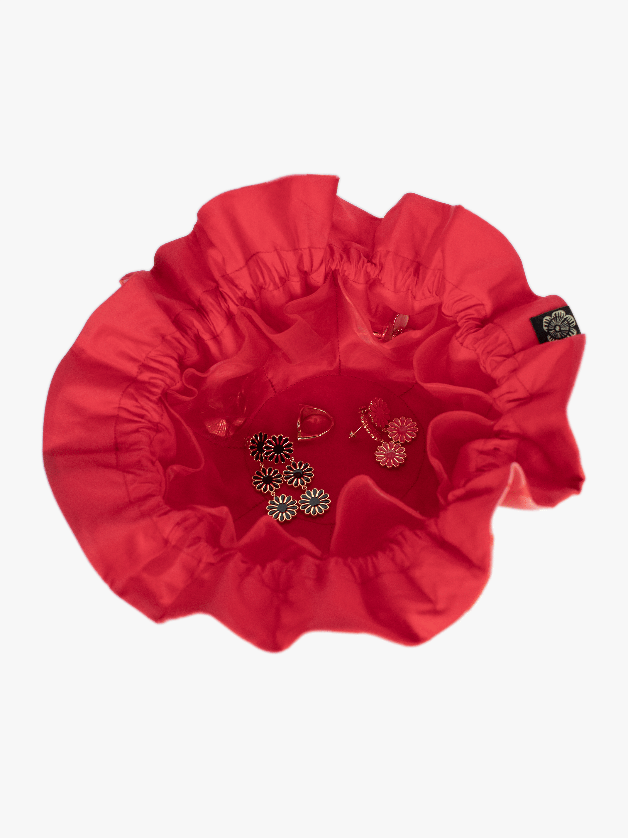 JOSIE jacquard jewelry pouch Dots Pink and Red - Lesley Evers - case - cosmetic bag - gifts under $75