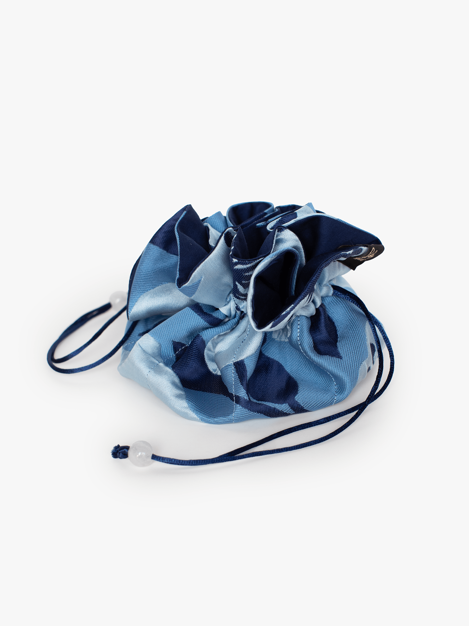 JOSIE jacquard jewelry pouch Garden Wall Blue - Lesley Evers - case - cosmetic bag - gifts under $75