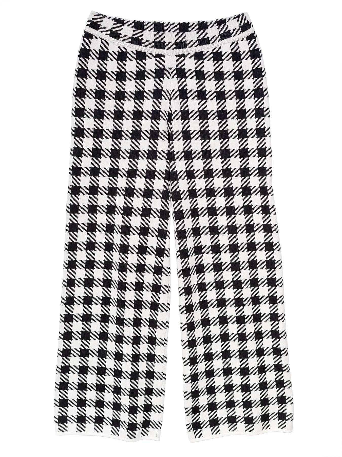 JULIA knit pant Black and White Plaid - Lesley Evers - Bottoms - Pants - Shop