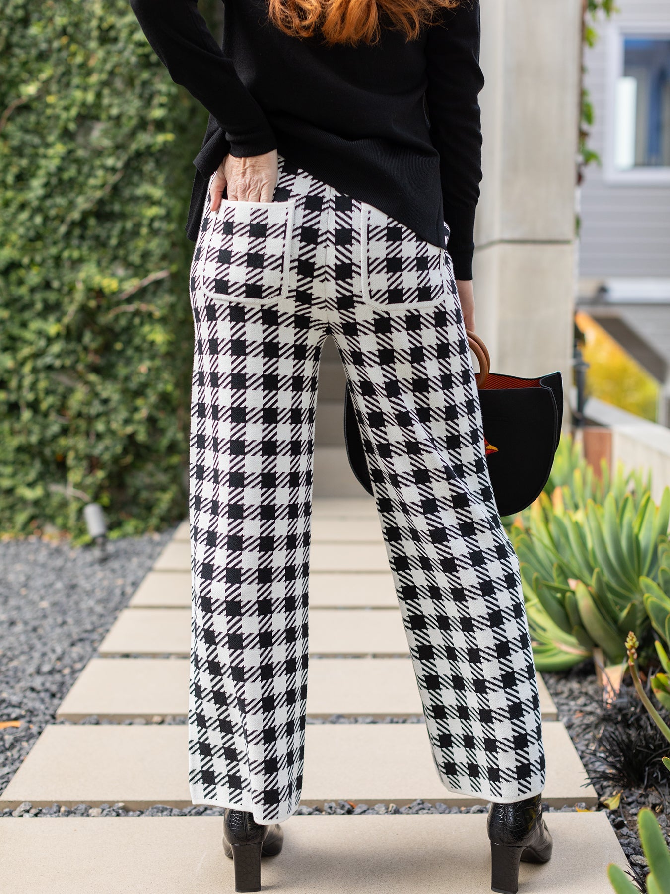 JULIA knit pant Houndstooth Lesley Evers