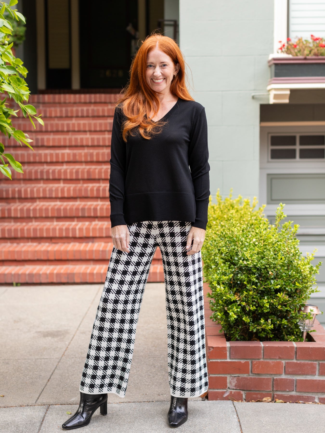 JULIA knit pant Houndstooth - Lesley Evers - Bottoms - Pants - Shop