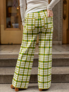 JULIA knit pant Olive Plaid - Lesley Evers - Best Seller - Bottoms - Pants