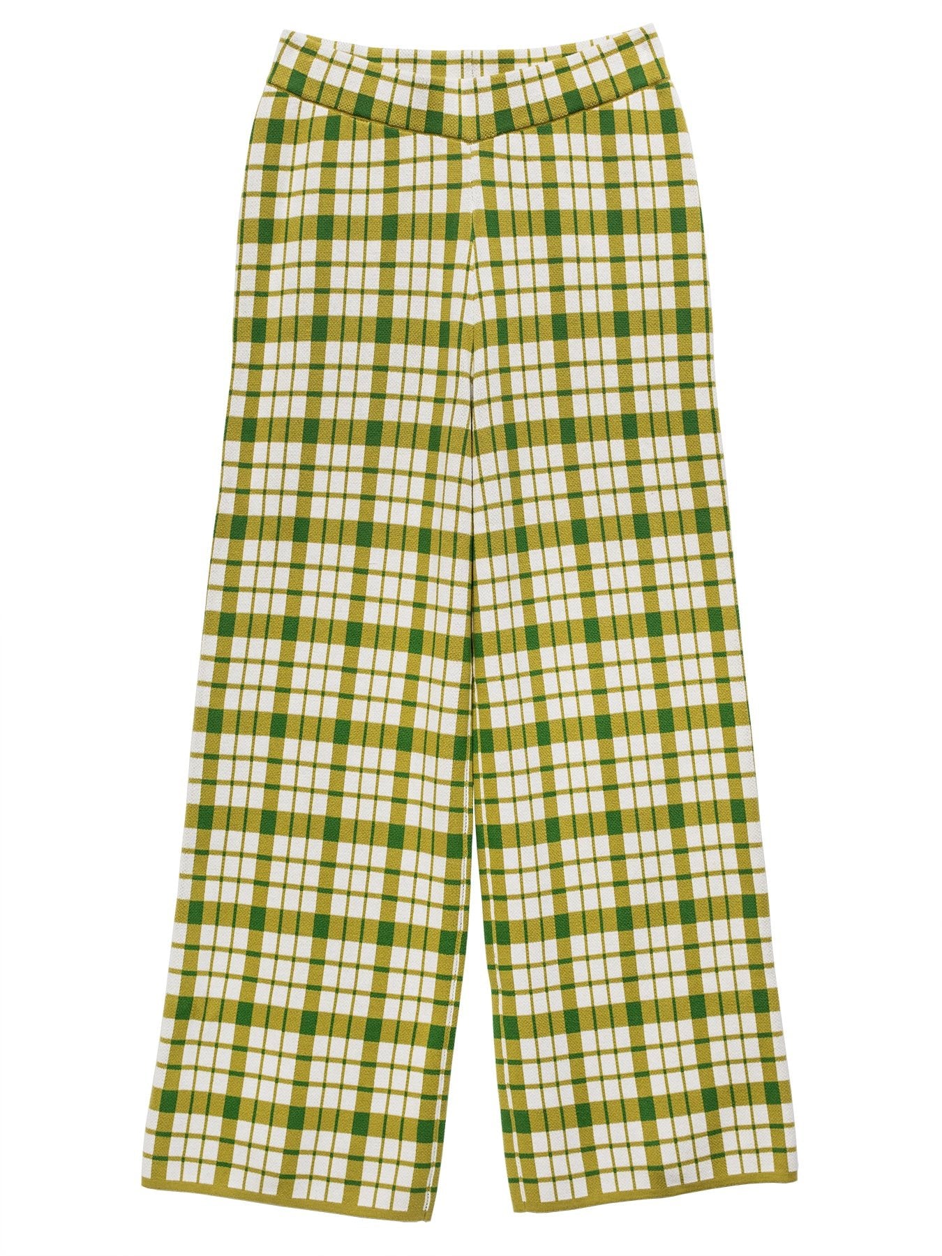 JULIA knit pant Olive Plaid - Lesley Evers - Best Seller - Bottoms - Pants